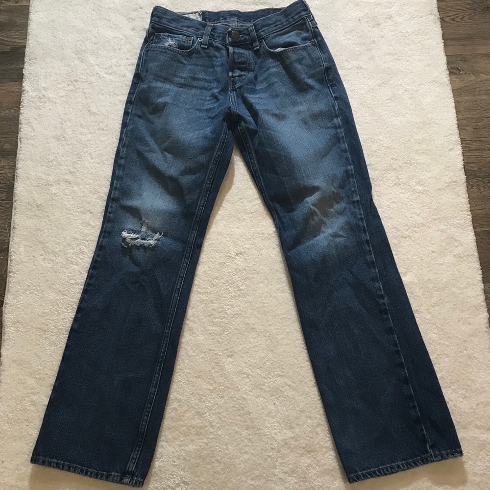 Mens Hollister Jeans 29 x 30 Dark Wash Button Fly